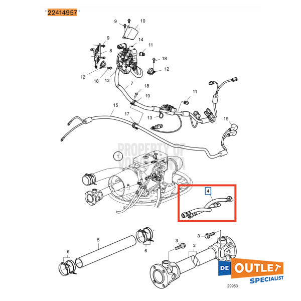 Volvo Penta IPS drive oil cooler hose kit - 22414957