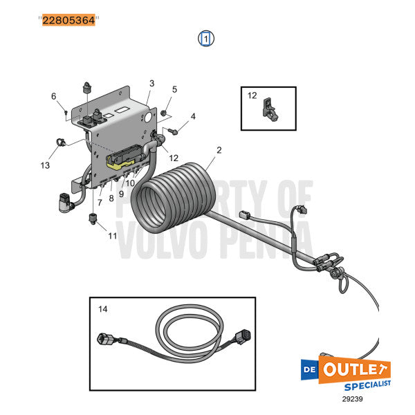 Volvo Penta transmission harness for IPS engines - 22805364