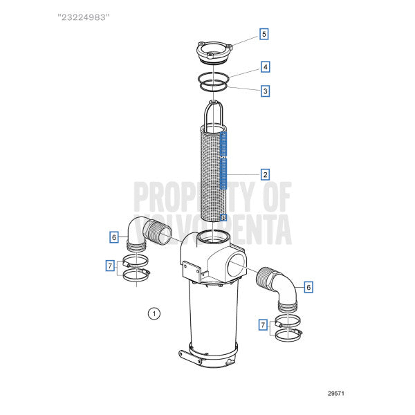 Volvo Penta 2.5 pulzier Singer Strainer | Kit tal-filtru - 23224983