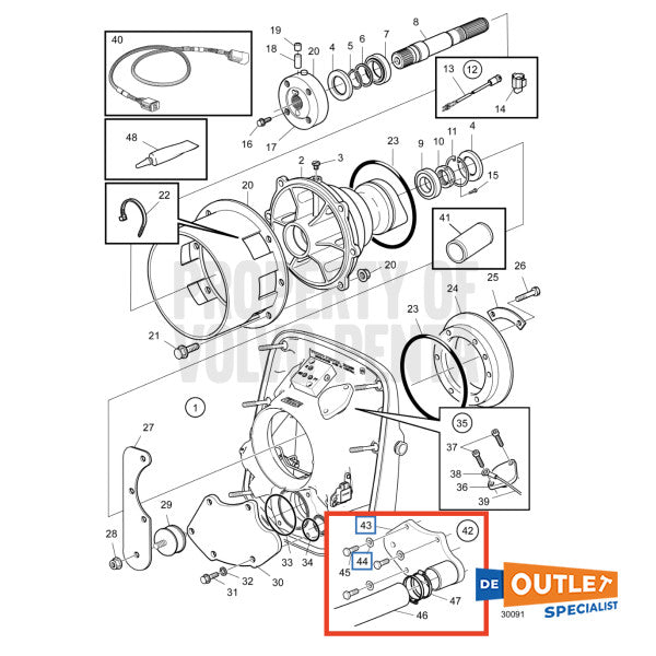 Volvo Penta exhaust block-off kit for krikasset - 23536245