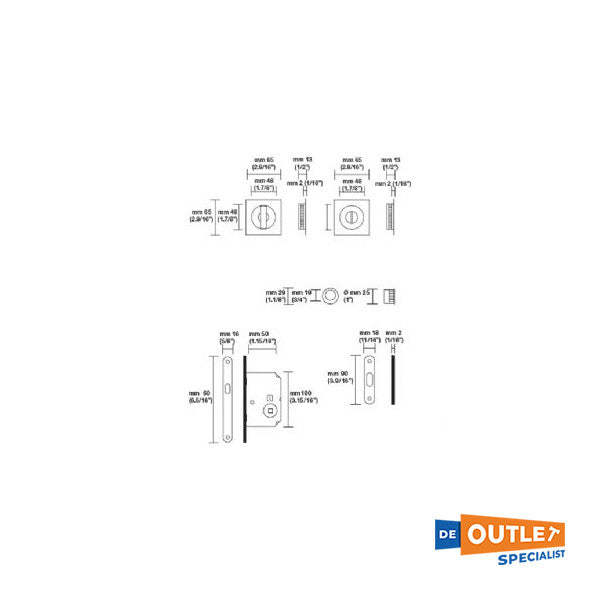 Valli og Valli K1230 Door Lock Set Chrome