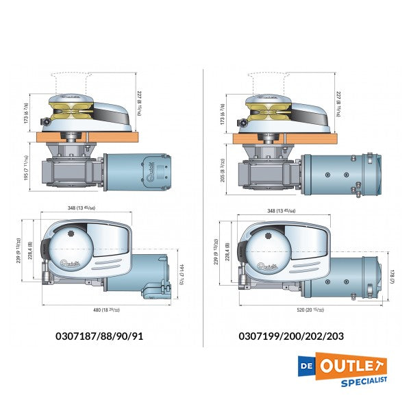 Guincho de âncora elétrico em aço inoxidável Quick Dave 2300W/24V/12mm - 307188