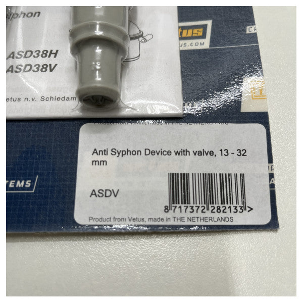 Vetus anti syphon device with valve 13 - 32 mm - ADSV