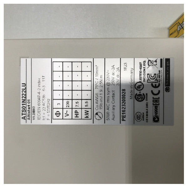 Schneider Electric Altistart SoftStart 22A | 230V | 4 - 5,5 kW - ATS01N222LU - ATS01N222LU