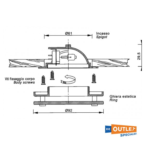 Foresti Suardi chroom downlight LED G4 12/24V