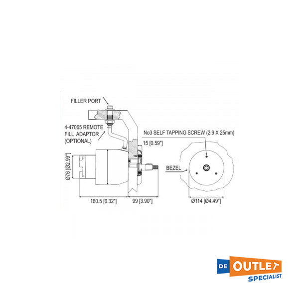 Pompa idraulica per volante Ultraflex UP39R 39 cc