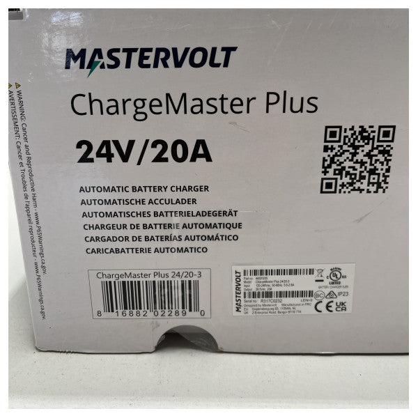 Carregador de baterias Mastervolt ChargeMaster Plus 24V | 20A | 3 saídas - 44320205