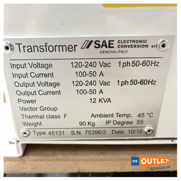 SAE electronic isolatie | scheidingstransformator 12 KVA | 50-100A | 230V | 115V