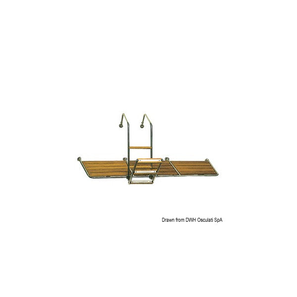 Osculati RVS met hout bekleed zwemplatform 250 cm - 48.320.01