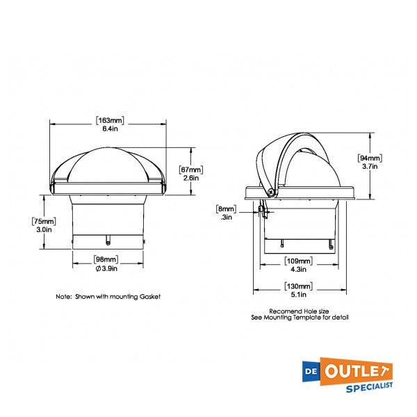Ritchie FN-203 FLUSH Liquid Compass Black con iluminación