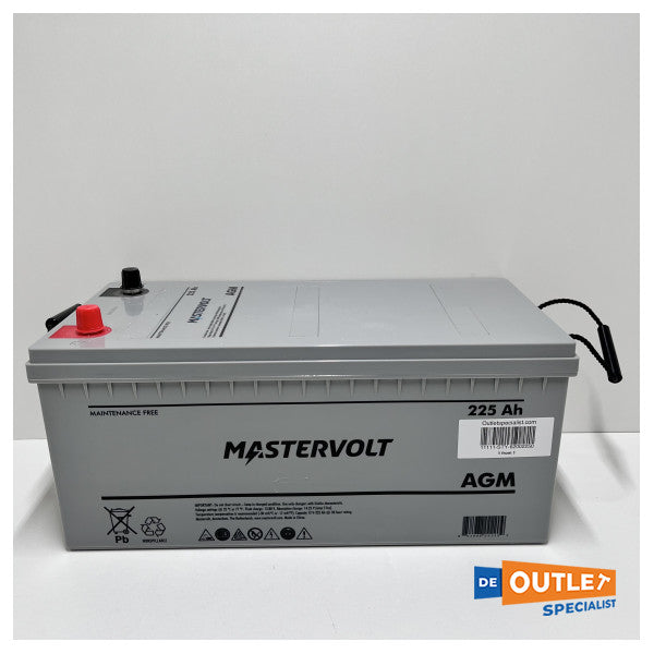 Bateria AGM sem manutenção Mastervolt 12V - 225 Ah cinzenta - 62002250