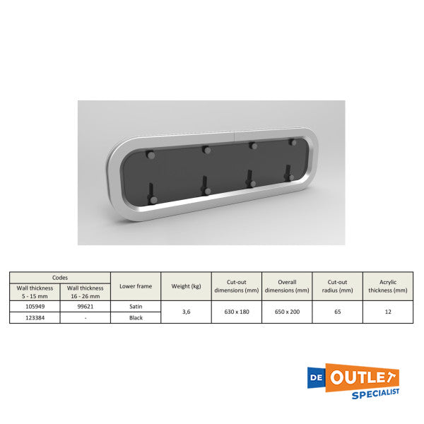 Goiot Evolution 58.13R Aluminij Paulpoort 610 x 180 mm - 73105280