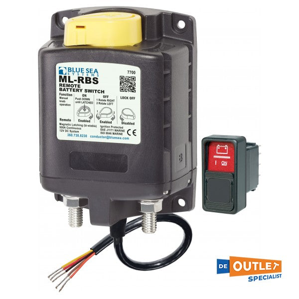 Blue Sea 500A remote battery switch 12V - 7700-BSS