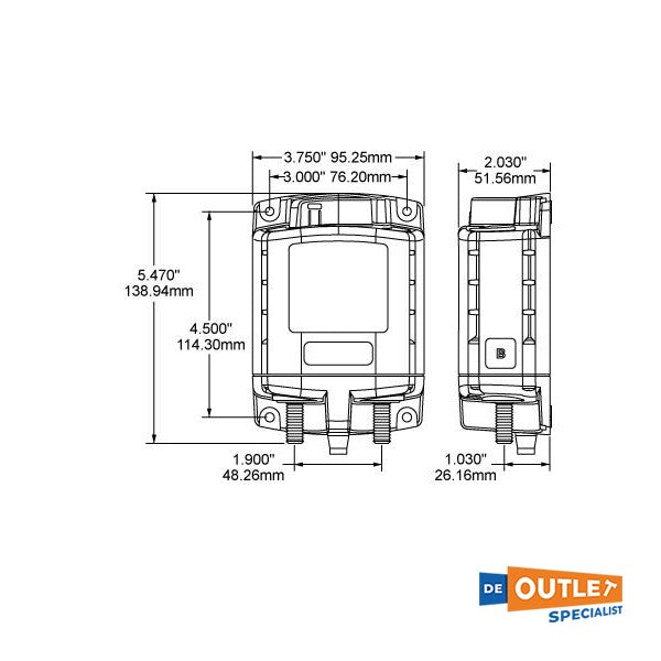 Blue Sea 7702-BSS Interruptor de batería remoto de 24 V con control