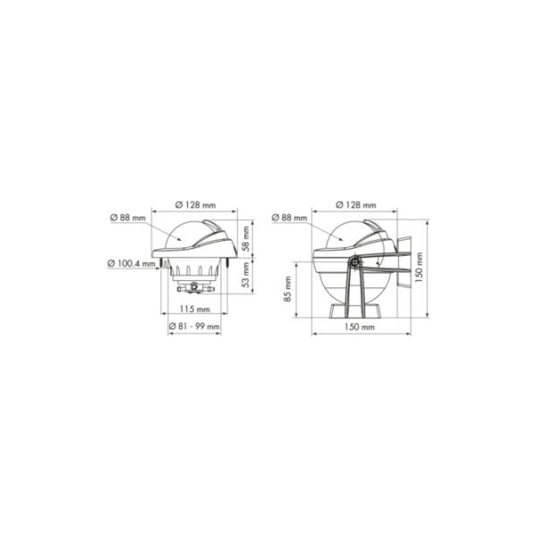 Plastimo Offshore 95 υγρή πυξίδα με μαύρο τριαντάφυλλο 12V - 57636