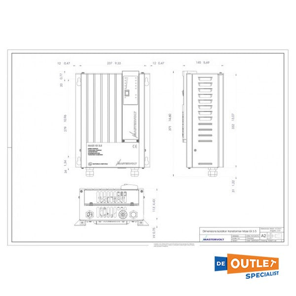 Transformador de aislamiento GI de masa MasterVolt 3.5 kW - 88000355