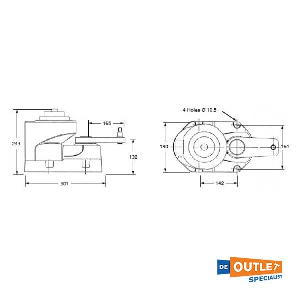 Lewmar Direct Drive 1/4 HP 12V autopilota - 89300039