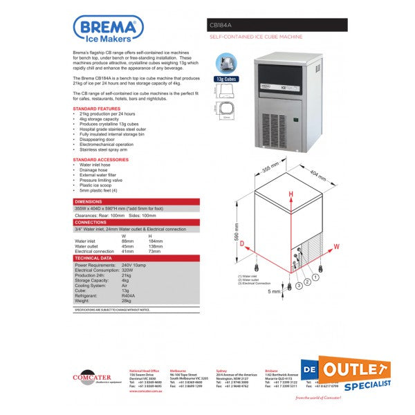 Brema CB184A 22 KG automatic ice maker
