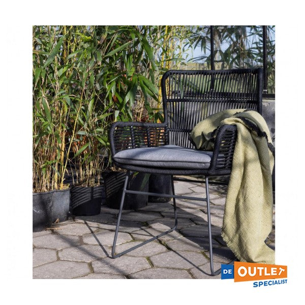 Exotan Grace trädgårdsstol för matplats antracit med rep