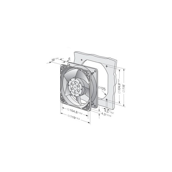 Вентилатор за променлив ток EBM papst square 4650NU 120 mm