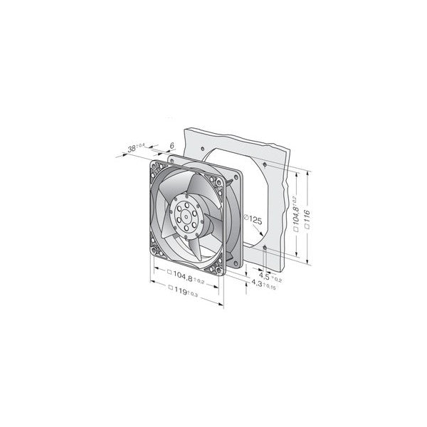 EBM papst AC ventilator square 4650NU 120 mm