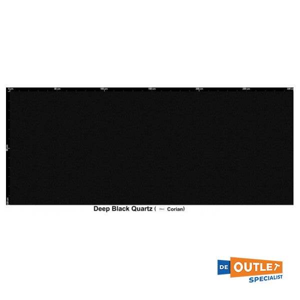 Corian keukenblad met de afmeting 943 x 595 x 27 mm in de kleur Deep black quartz