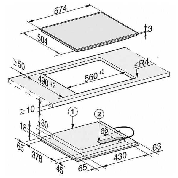 Miele KM7201FR 4 gözlü 60 cm indüksiyonlu ocak siyah 230V