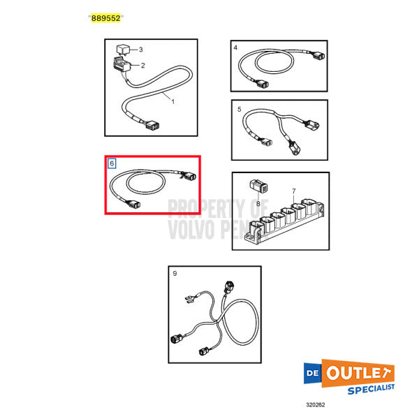 Volvo Penta EVC connection cable 11 meter - 889552