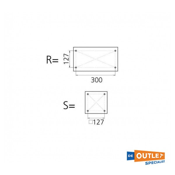 Vetus Aluminium-Drehplatte mit Schlitten für Tisch-/Steuerstuhlbein - PCBSR