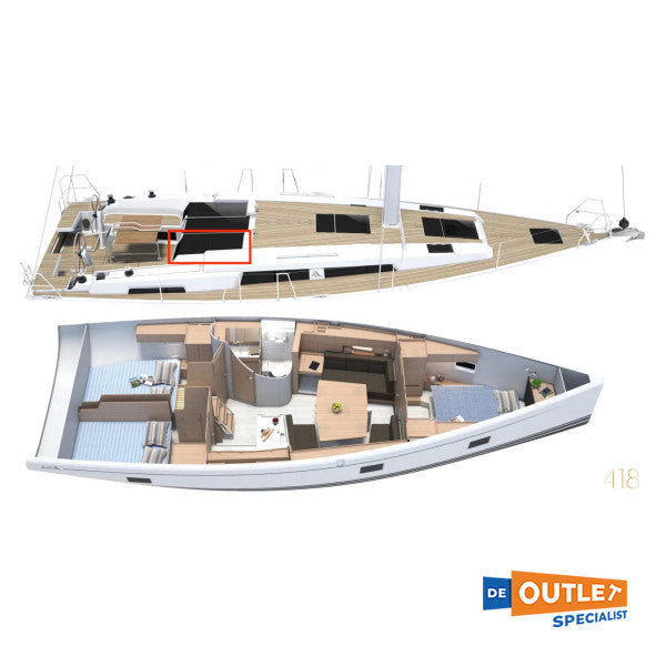 Lewmar Hanse 430 starboard companionway skylight with hatch - 79075108