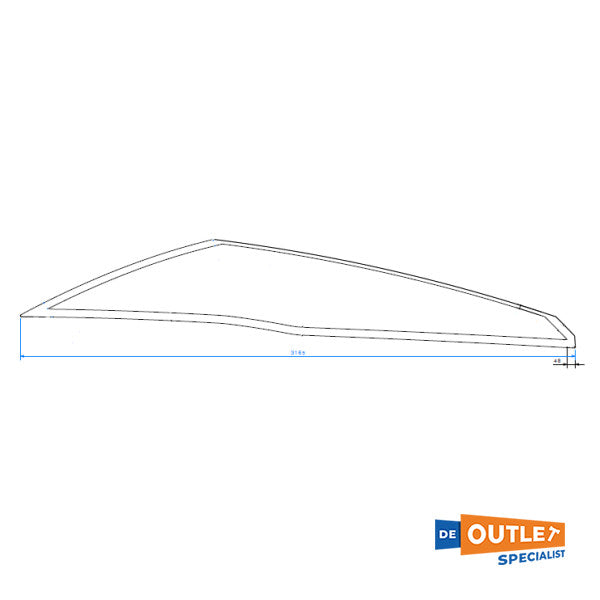 Lewmar Sealine S335V portside front window rectangular - TBF0767