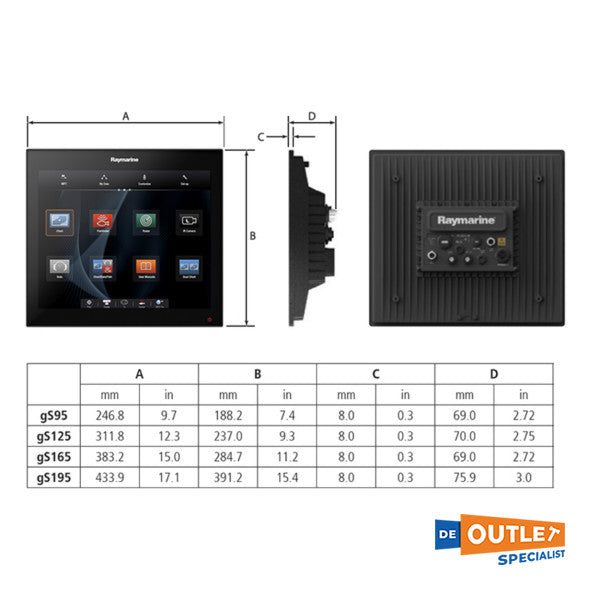 Raymarine GS95 Series Bridge Display 9 Zoll - 6 Stunden - E70183