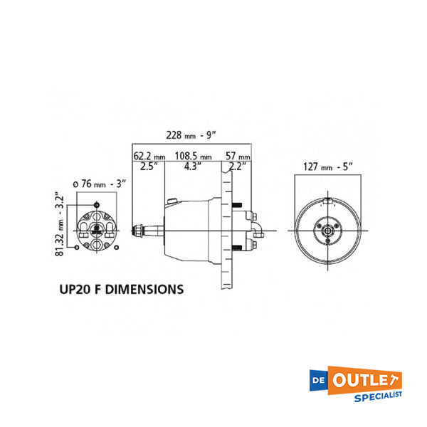 Ultraflex UP20F hydraulic steering pump 20 cc - 37939U