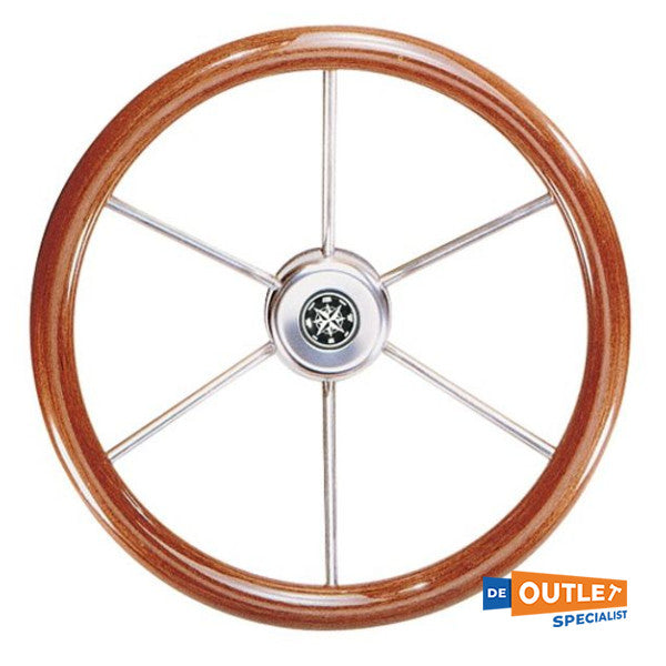 Volanti stainless steel 5-spoke steering wheel with Mahogany - VN7390/33