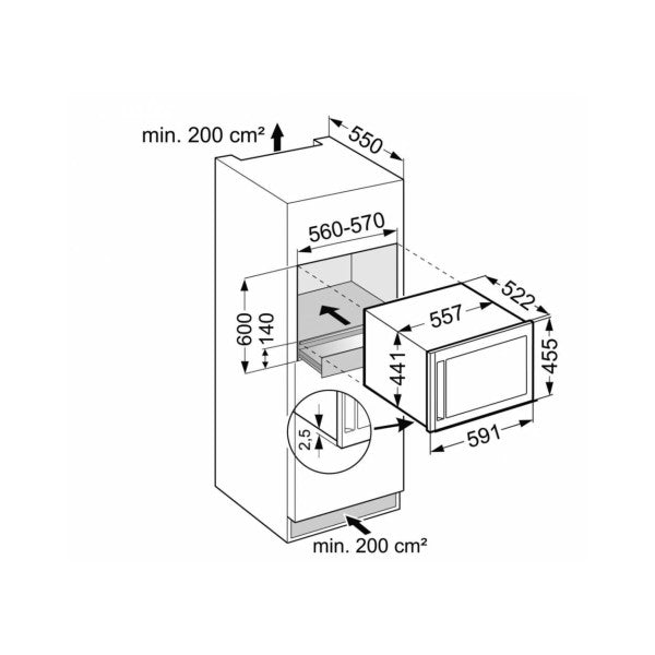 Liebherr WKEES 553-21 Armadio climatico da incasso per vini da 18 bottiglie 230V