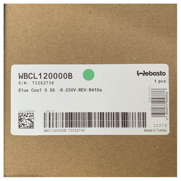 Ar condicionado autónomo Webasto S6 6000 BTU BlueCool 230V - WBCL120000B